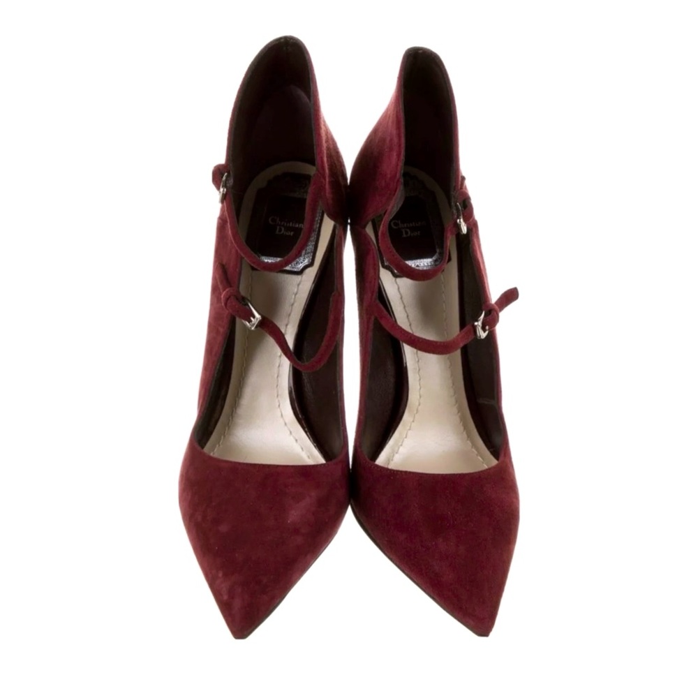Christian Dior Burgundy Suede Pumps